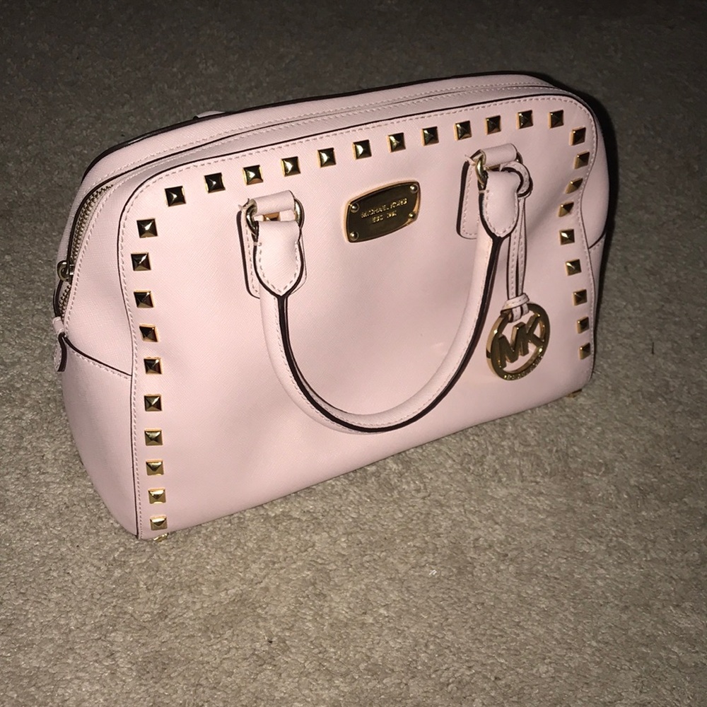 Michael Kors Studded Satchel Bag in Ballet Pink